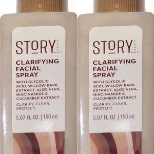 2pk STORY CLARIFYING FACIAL SPRAY GLYCOLIC ACID WILLOW BARK NIACINAMIDE CUCUMBER